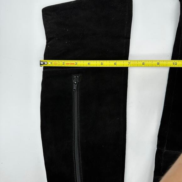 Valentino Garavani Womens Black Suede Over The Knee Flat Riding Boots EU 36.5 - Picture 13 of 15